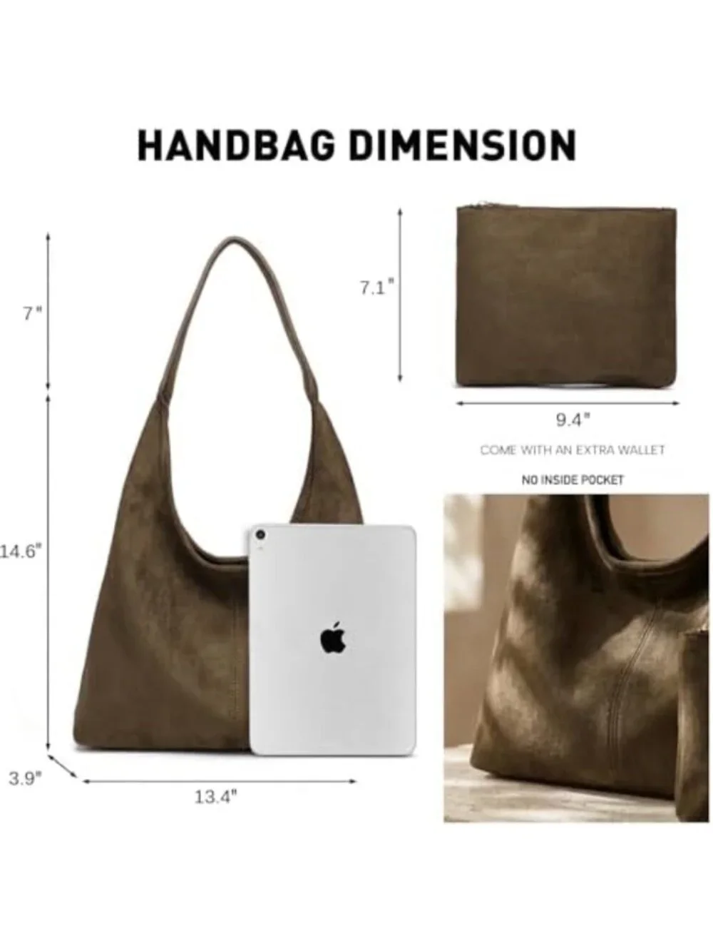 Stylish Soft PU Leather Hobo Bag for Women | Slouchy Tote Purse for Work